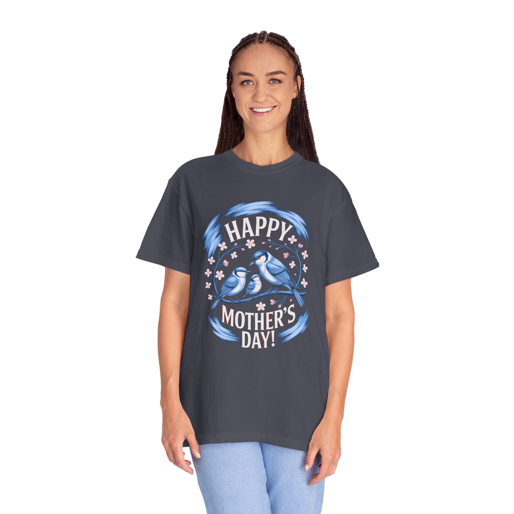 Happy Mother's Day Unisex T-Shirt, Garment-Dyed Tee, Gift for Mom, Spring Fashion, Bird Design Shirt, Casual Wear, Unique Gift Idea. - Image 43