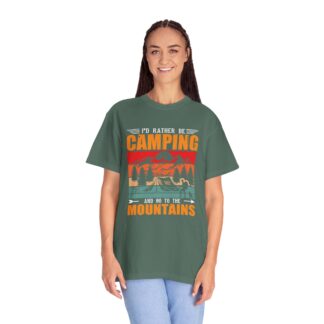 “I’d Rather Be Camping and Go to the Mountains” T-Shirt – Retro Outdoor Graphic Tee for Nature Lovers, Fun Adventure Wear & Perfect Gift Giving. - Image 19