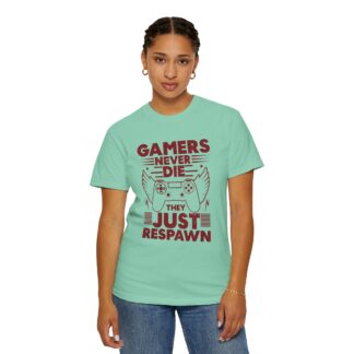 Retro Gaming Tshirt: Classic Arcade - Gamers Never Die They Just Respawn Unisex Tee - Image 36