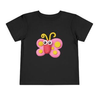 Cute Pink Clay Butterfly Toddler T-Shirt – Adorable Butterfly Graphic Tee for Kids, Boys & Girls.