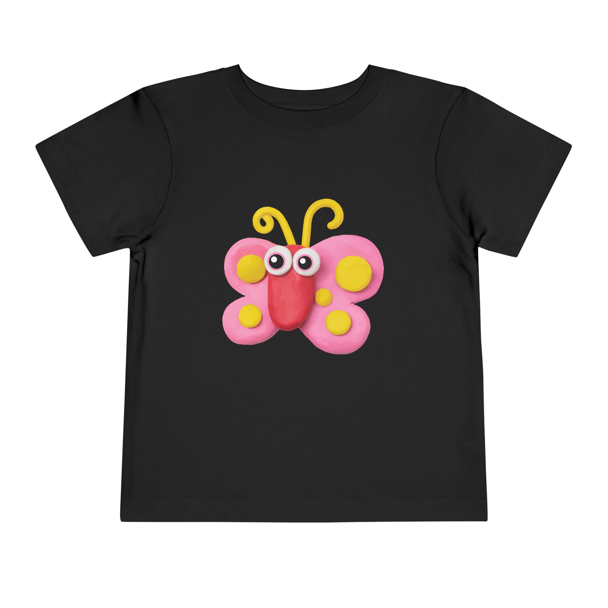 Cute Pink Clay Butterfly Toddler T-Shirt – Adorable Butterfly Graphic Tee for Kids, Boys & Girls.