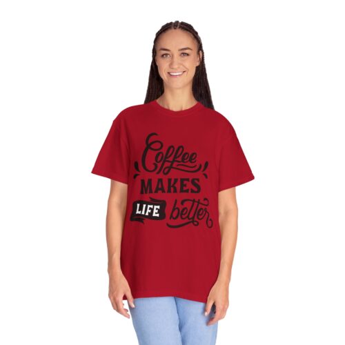 Coffee lover funny tshirt - Lives Better Tee - Image 43