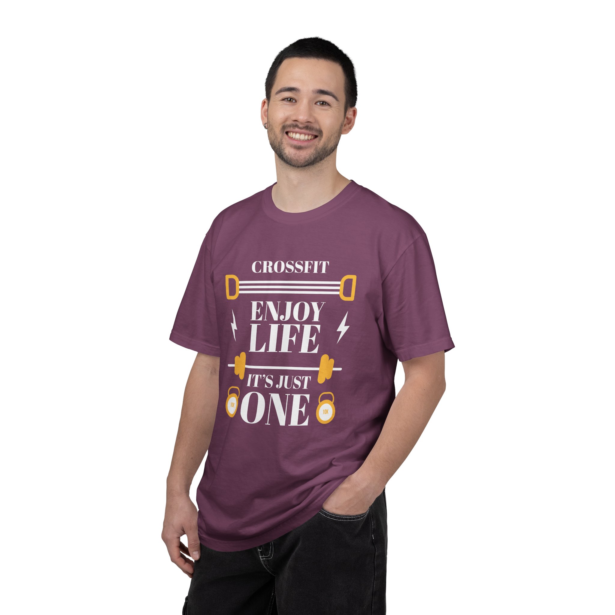 CrossFit Motivational T-Shirt, Unisex Workout Tee, Gym Apparel, Fitness Gift, Enjoy Life It's Just One. - Image 42