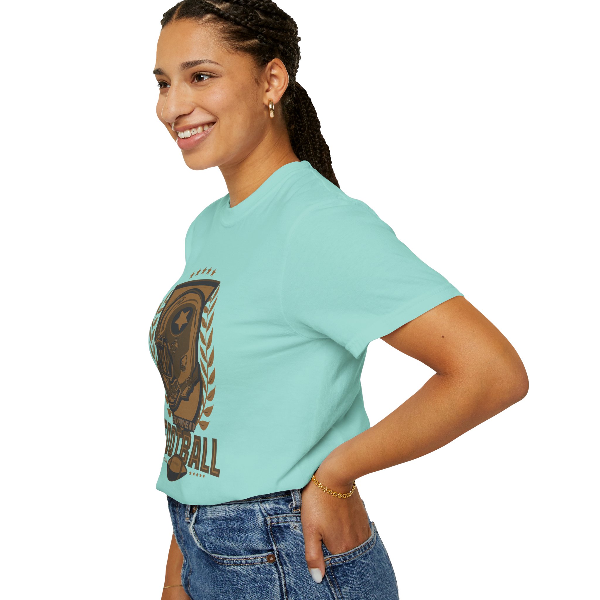 C - 16.14 - Football Unisex Garment-Dyed T-shirt | Casual Sports Apparel, Gift for Fans, Game Day Wear, Comfortable Everyday Style. - Image 29