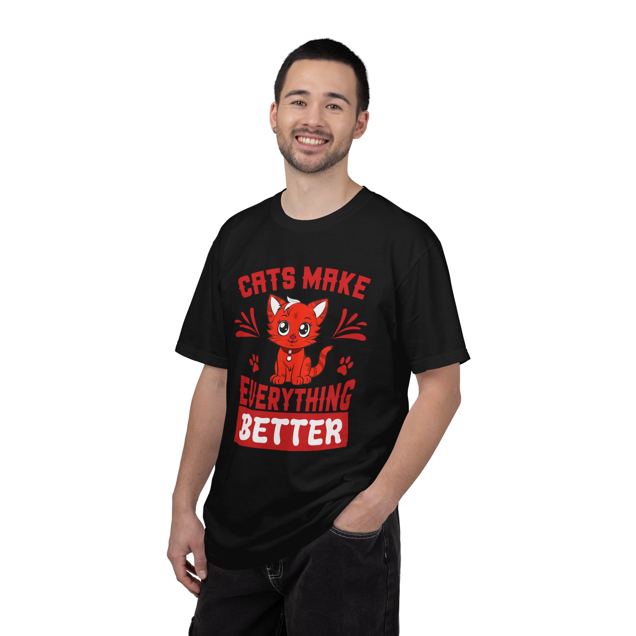 Cats Make Everything Better T-Shirt — Cute Red Kitten Graphic Tee for Cat Lovers, - Image 42
