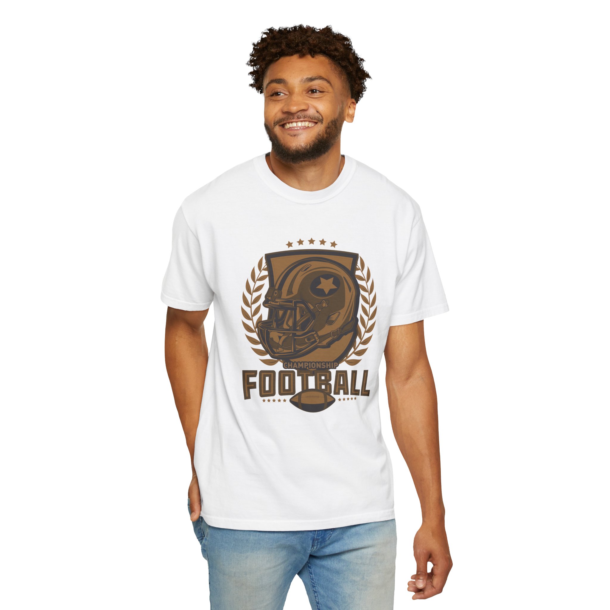 C - 16.14 - Football Unisex Garment-Dyed T-shirt | Casual Sports Apparel, Gift for Fans, Game Day Wear, Comfortable Everyday Style. - Image 6