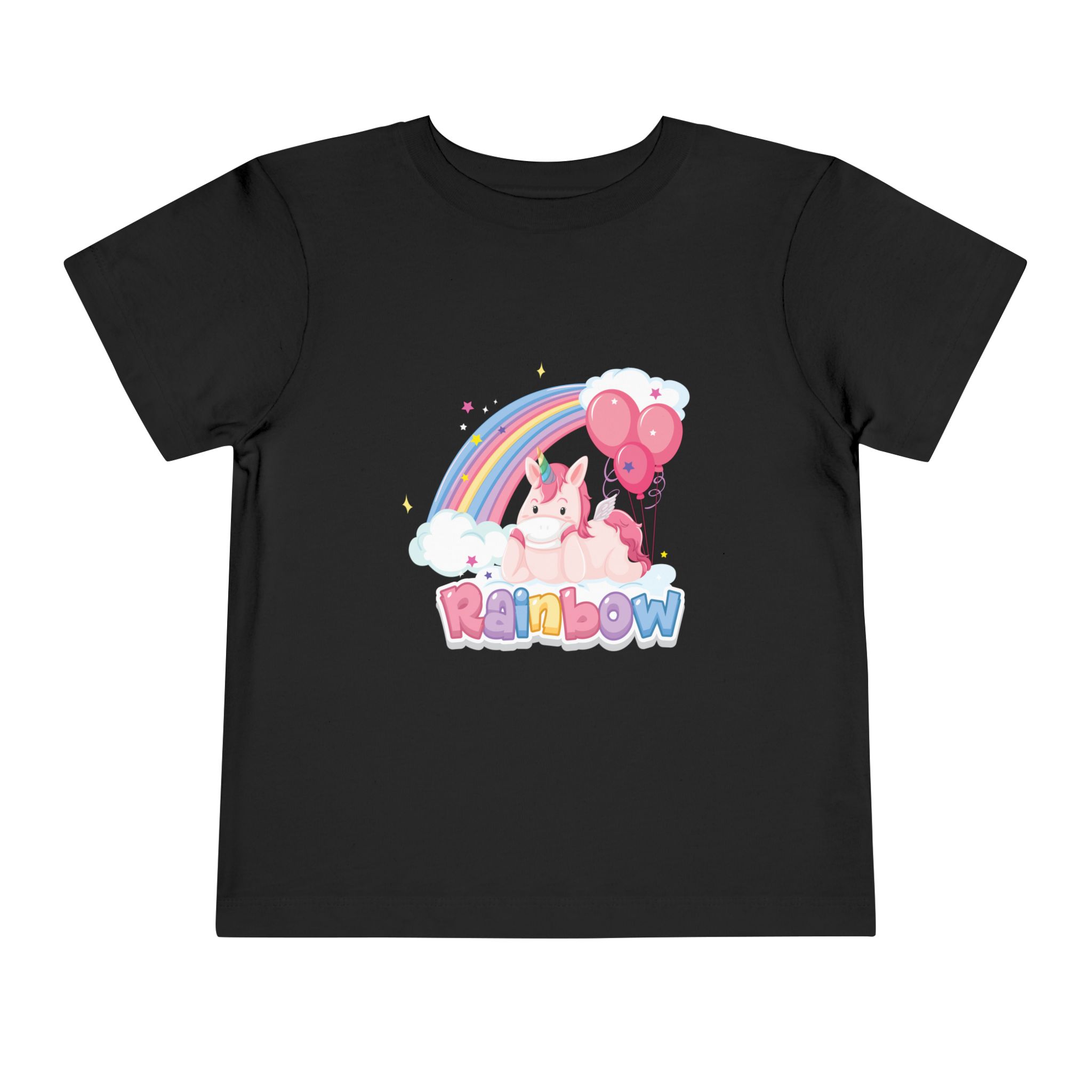 Cute Pink Bunny Rainbow Toddler T-Shirt – Adorable Rainbow Graphic Tee for Kids, Boys & Girls. - Image 5