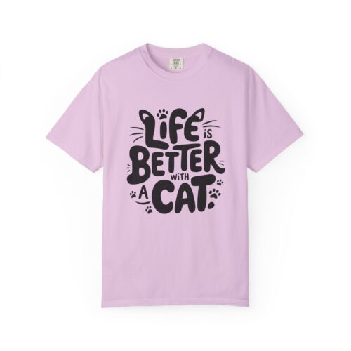 Life is Better with a Cat Unisex Tee, Cat Lover Gift, Animal T-Shirt, Cute Cat Shirt, Casual Wear for Cat Moms, Fun Pet Apparel.