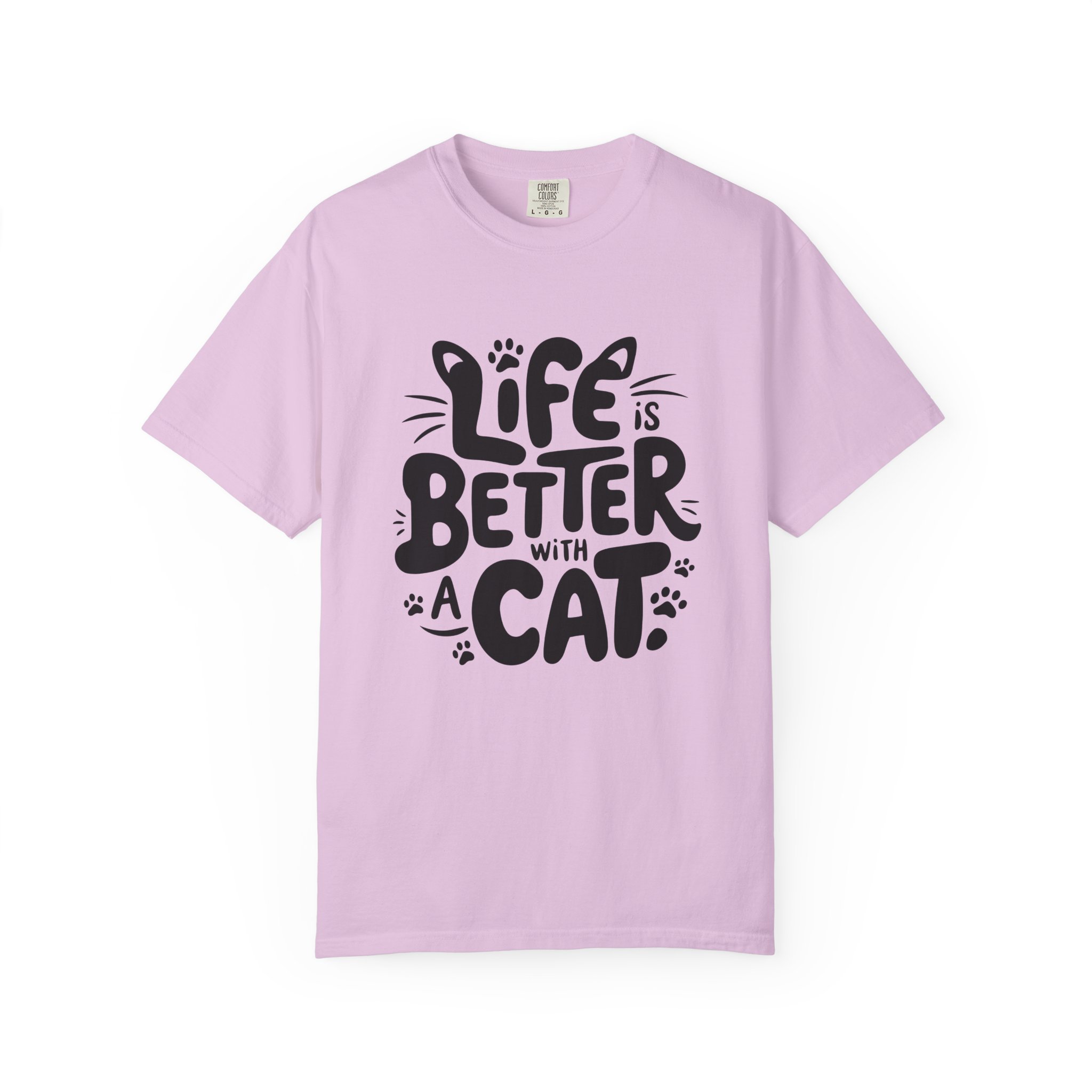 Life is Better with a Cat Unisex Tee, Cat Lover Gift, Animal T-Shirt, Cute Cat Shirt, Casual Wear for Cat Moms, Fun Pet Apparel.