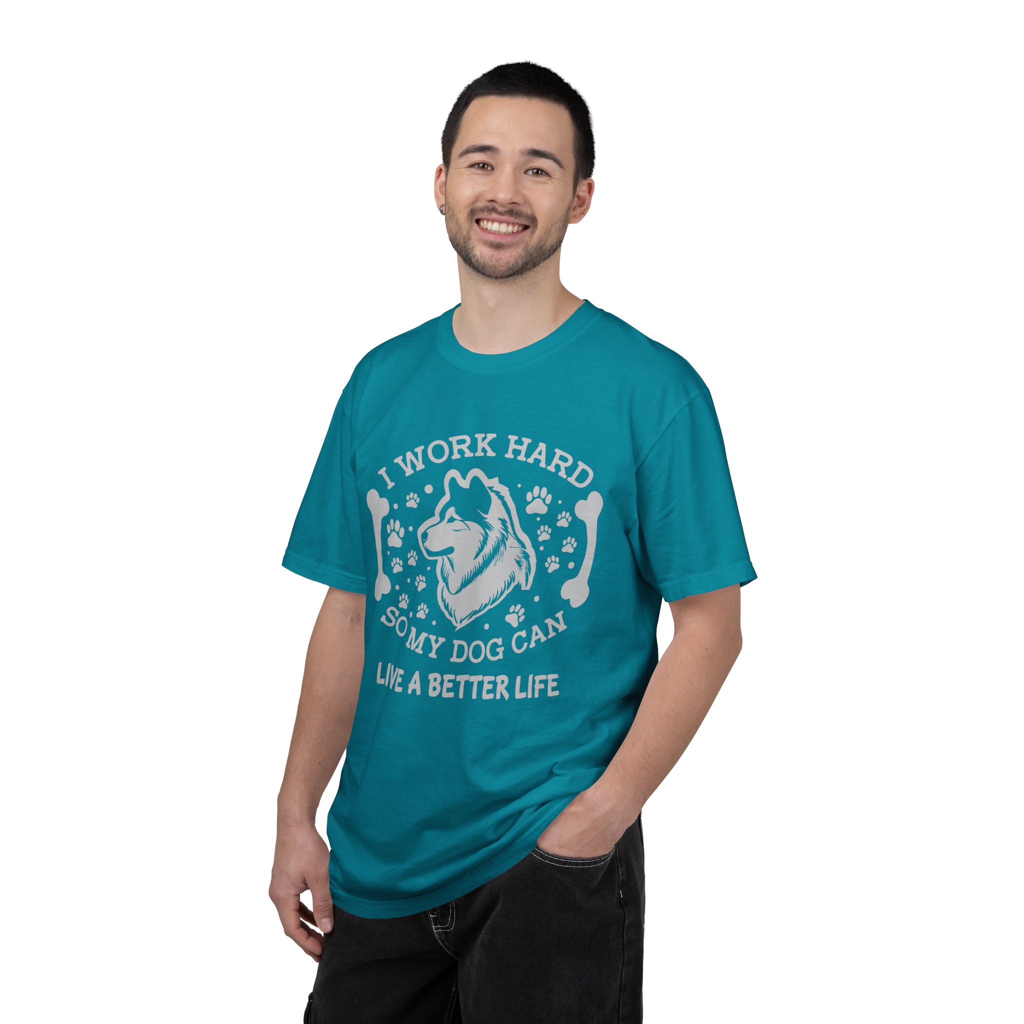 I Work Hard So My Dog Can Live a Better Life T-Shirt – Funny Dog Lover Graphic Tee for Pet Parents & Everyday Motivation. - Image 10