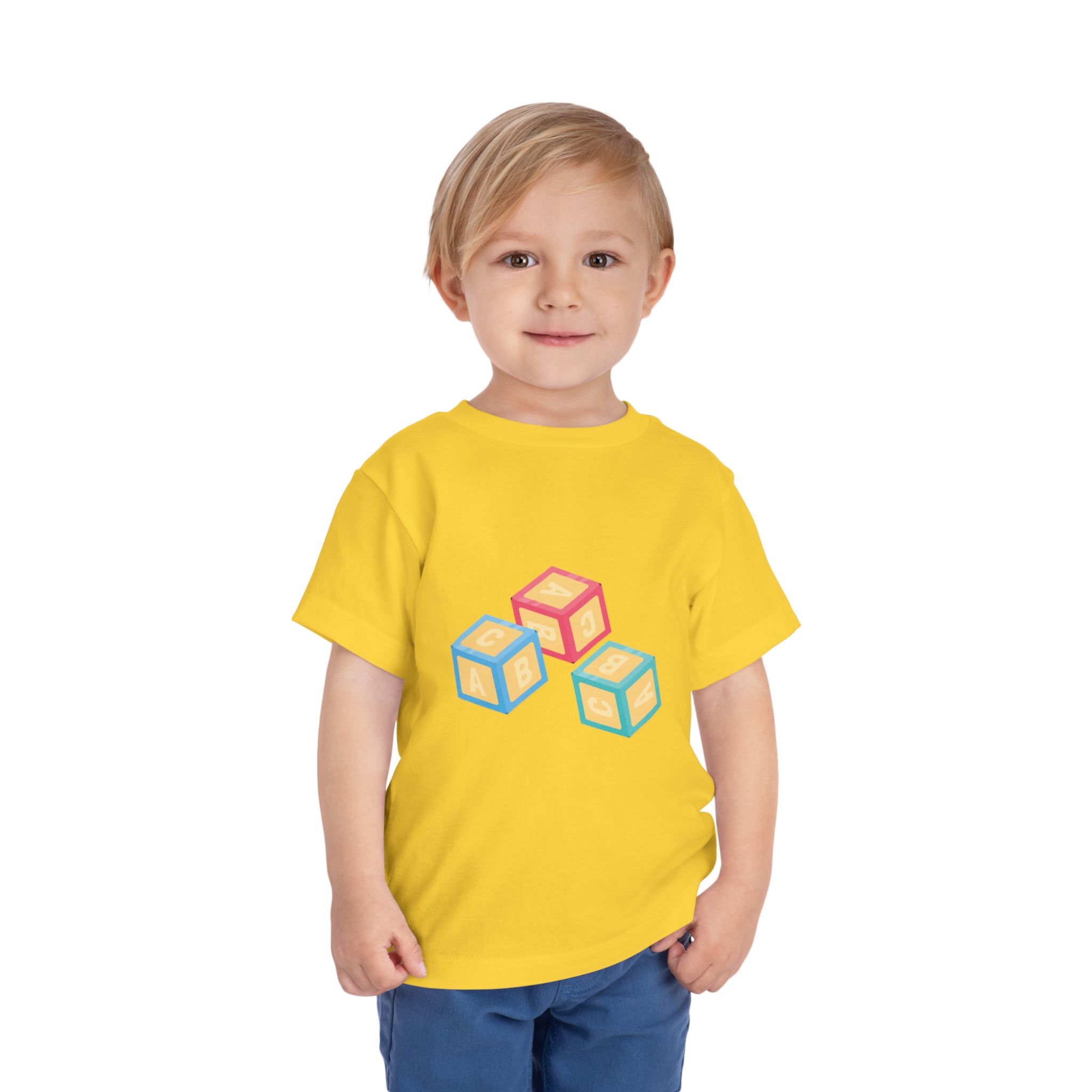 Colorful Toy Blocks Toddler T-Shirt – Cute Kids Graphic Tee for Boys & Girls, Baby Shower Gift. - Image 15