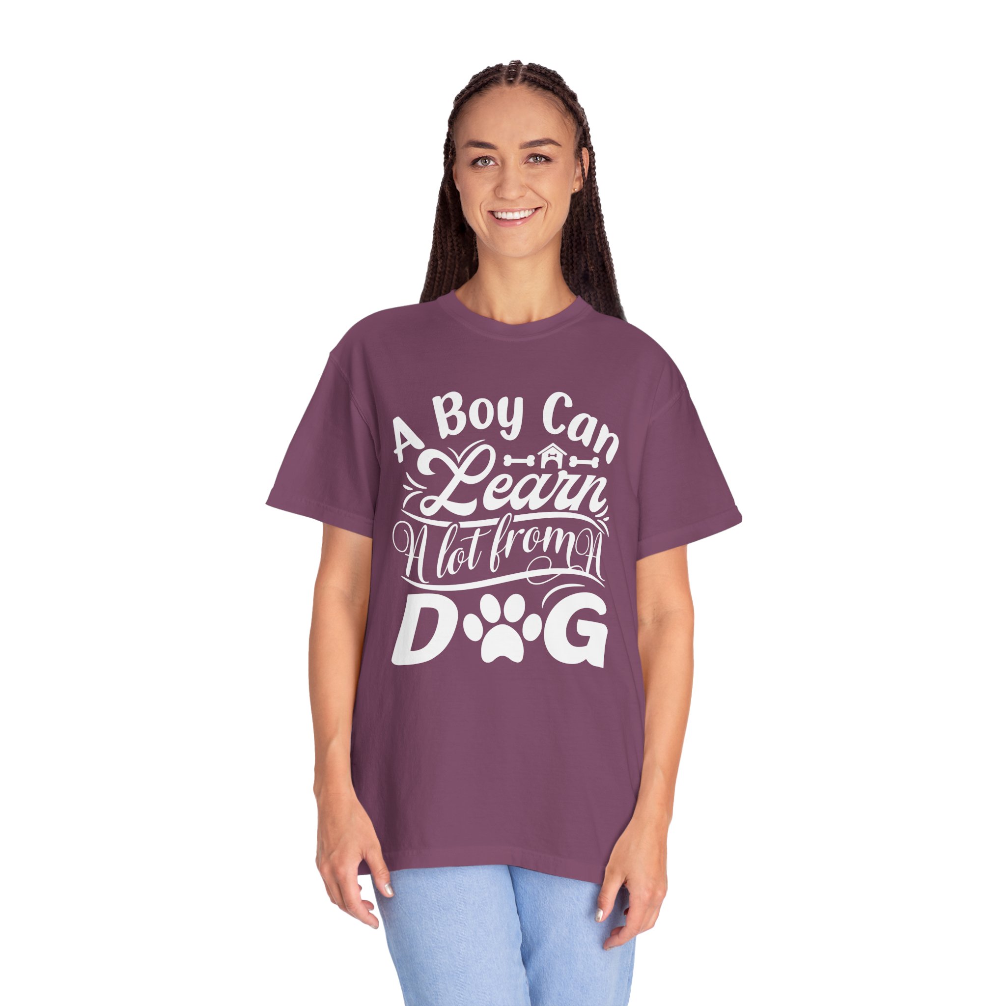 A Boy Can Learn a Lot From a Dog T-Shirt – Funny Dog Lover Tee for Boys & Dog Owners. - Image 43