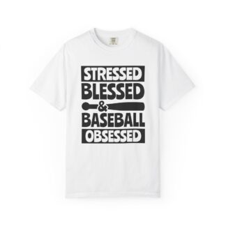 Stressed Blessed Baseball T-shirt - Perfect for Softball Season, Gift for Coaches, Athletes, Sport Fans, Unisex Tee.