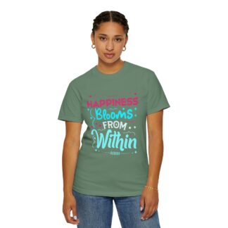 Inspirational quotes Tshirts for Self Love - Happiness Blooms From Within Unisex Tee - Image 20