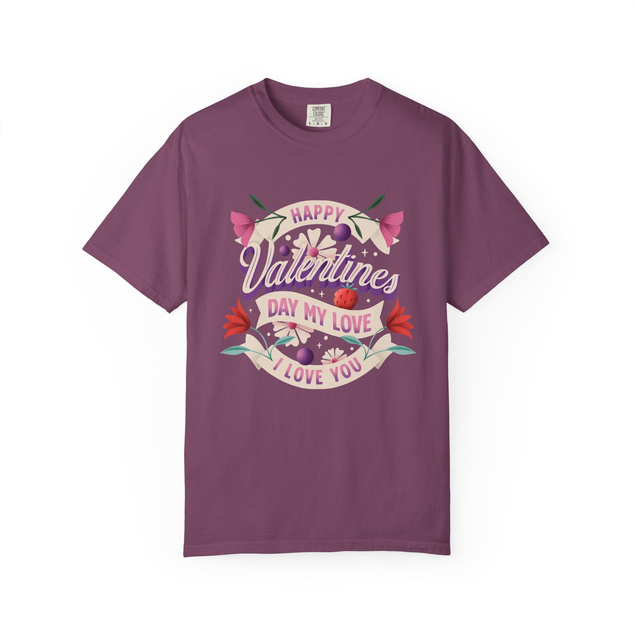 Valentine's Day Unisex T-Shirt, Cute Love Shirt, Garment Dyed Tee, Valentine's Gift, Couple's Apparel, Floral Design - Image 41