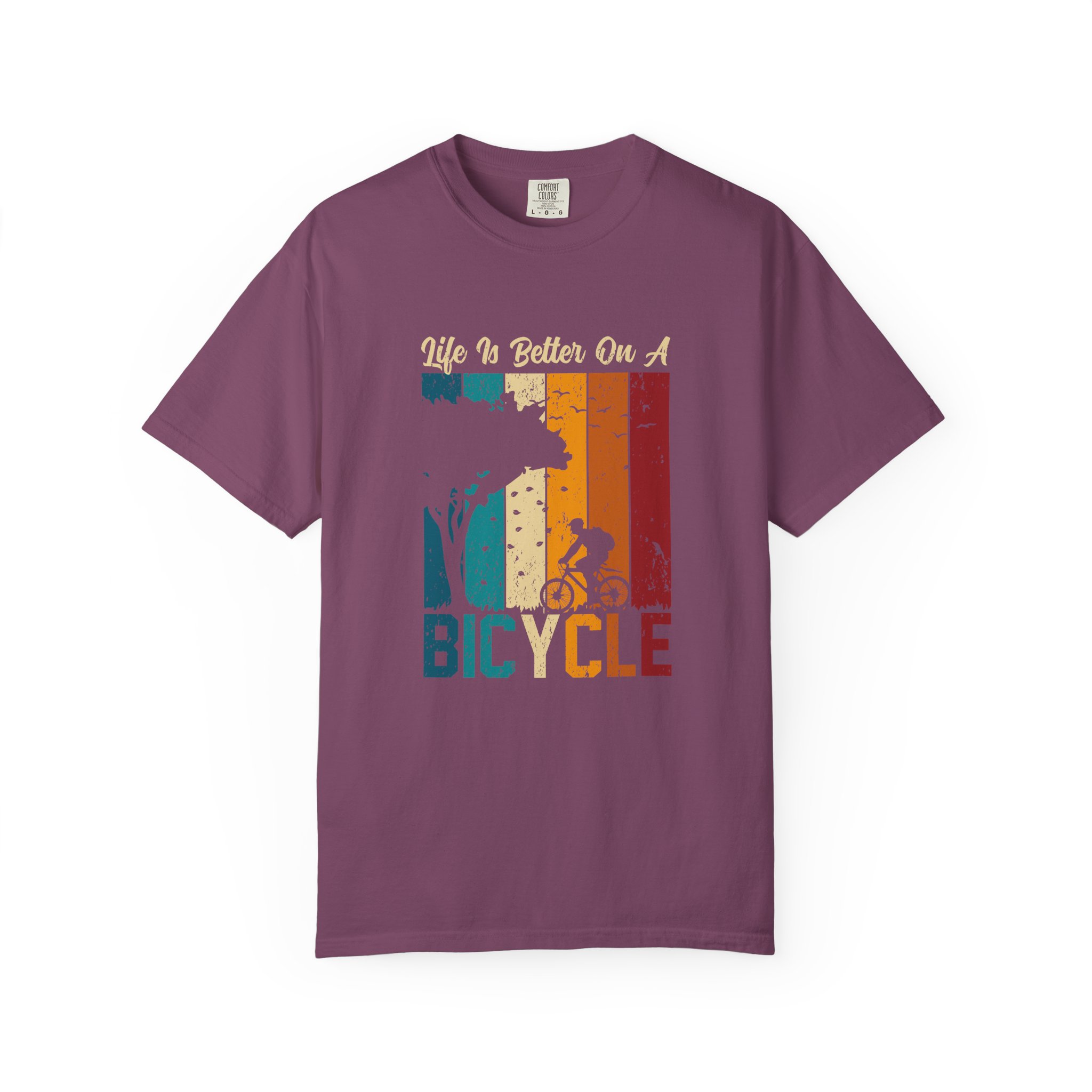 Bicycle Adventure T-Shirt, Unisex Garment-Dyed Tee for Cycling Enthusiasts, Perfect Gift for Riders, Eco-Friendly Apparel, Summer Outing Top. - Image 33