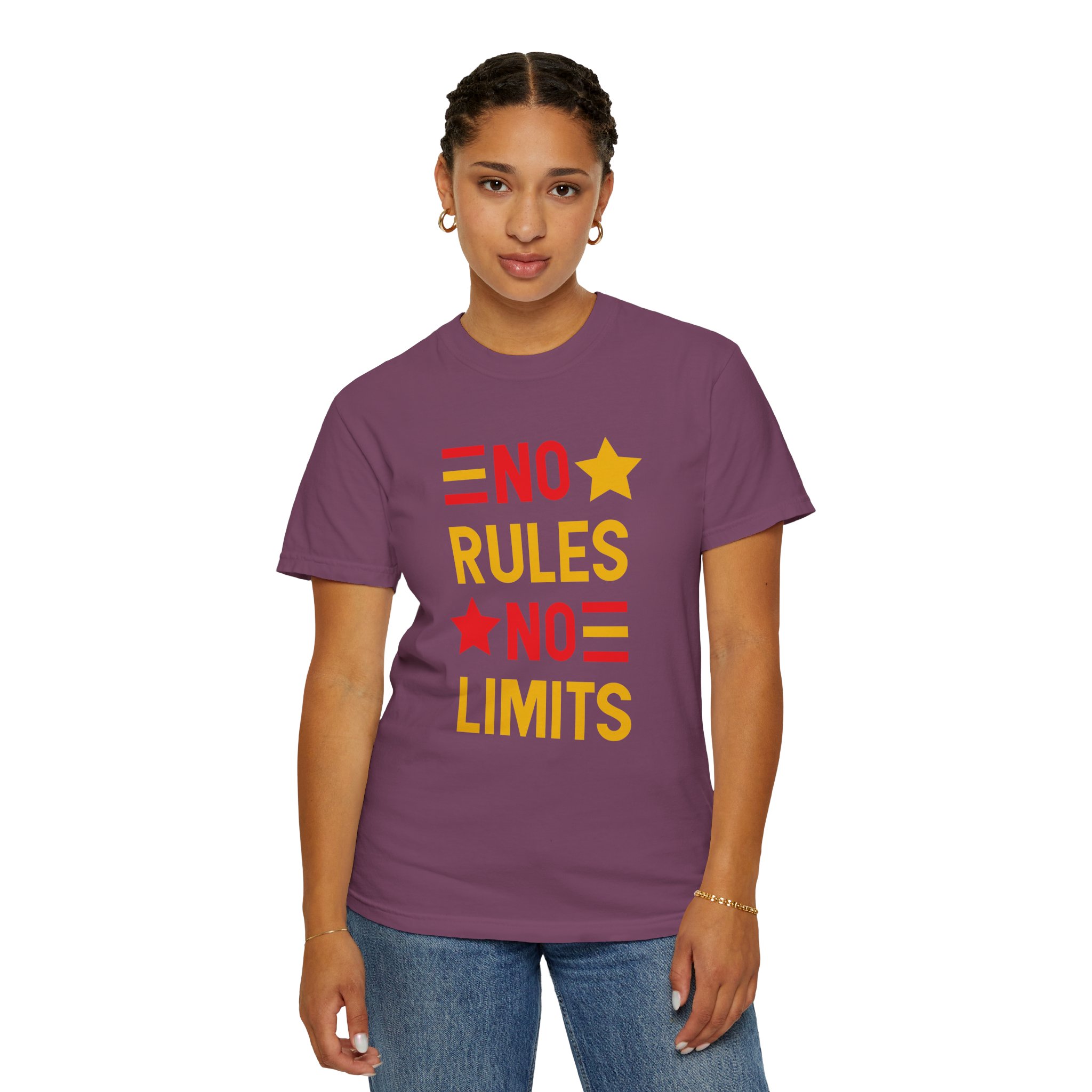 No Rules No Limits Graphic T-Shirt – Bold Retro Star Typography Tee for Streetwear Lovers & Trendy Style. - Image 52