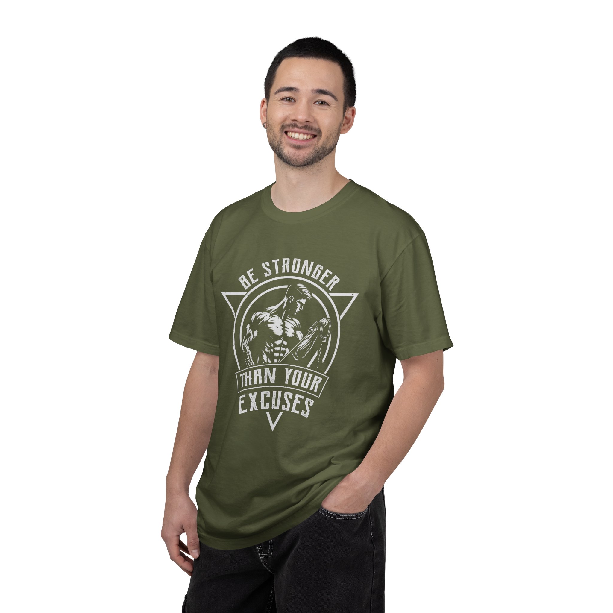 b2 - 6.15a - Be Stronger Than Your Excuses T-Shirt – Motivational Gym Graphic Tee for Discipline, Strength & No-Excuses Mindset. - Image 10