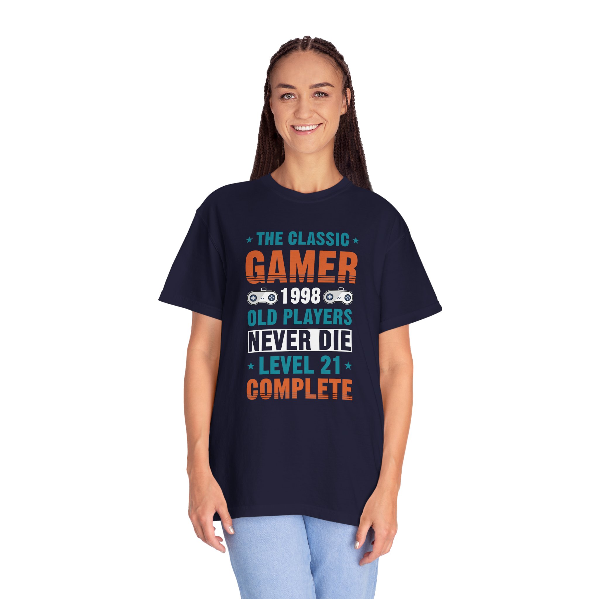 Gamer 1998 T-Shirt – Old Players Never Die Level 21 Complete Retro Gaming Tee for Gamers & Video Game Fans. - Image 11