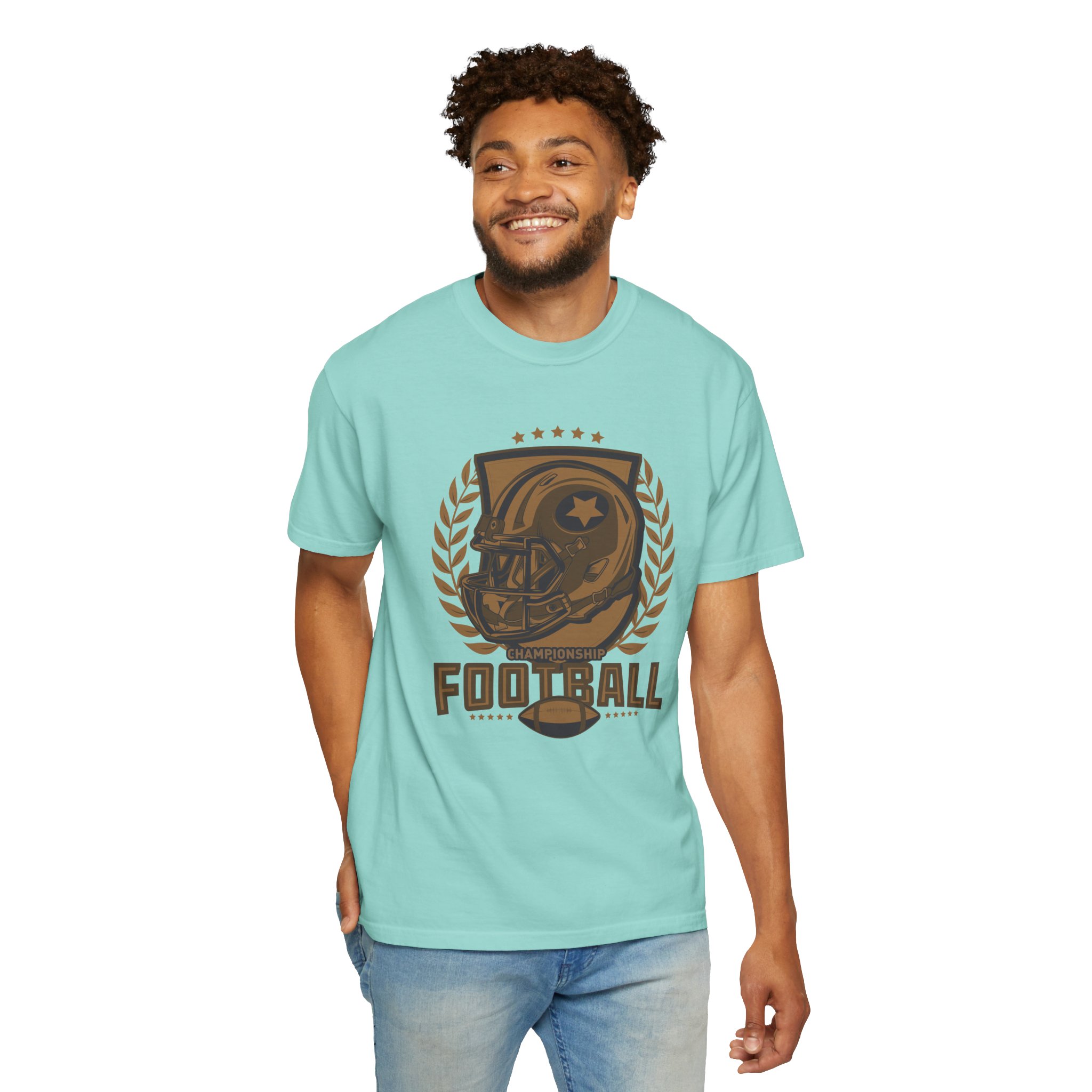 C - 16.14 - Football Unisex Garment-Dyed T-shirt | Casual Sports Apparel, Gift for Fans, Game Day Wear, Comfortable Everyday Style. - Image 30