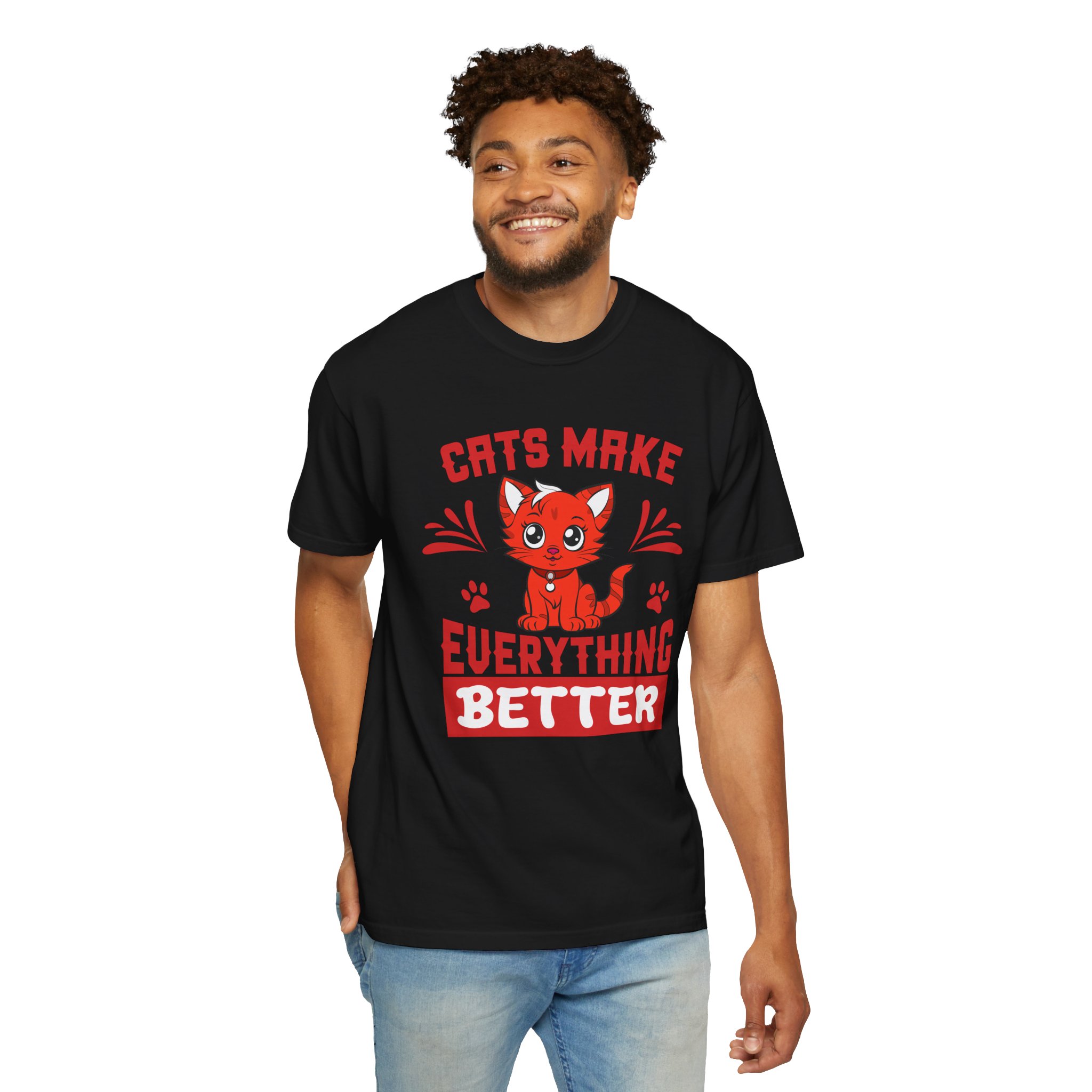 Cats Make Everything Better T-Shirt — Cute Red Kitten Graphic Tee for Cat Lovers, - Image 46