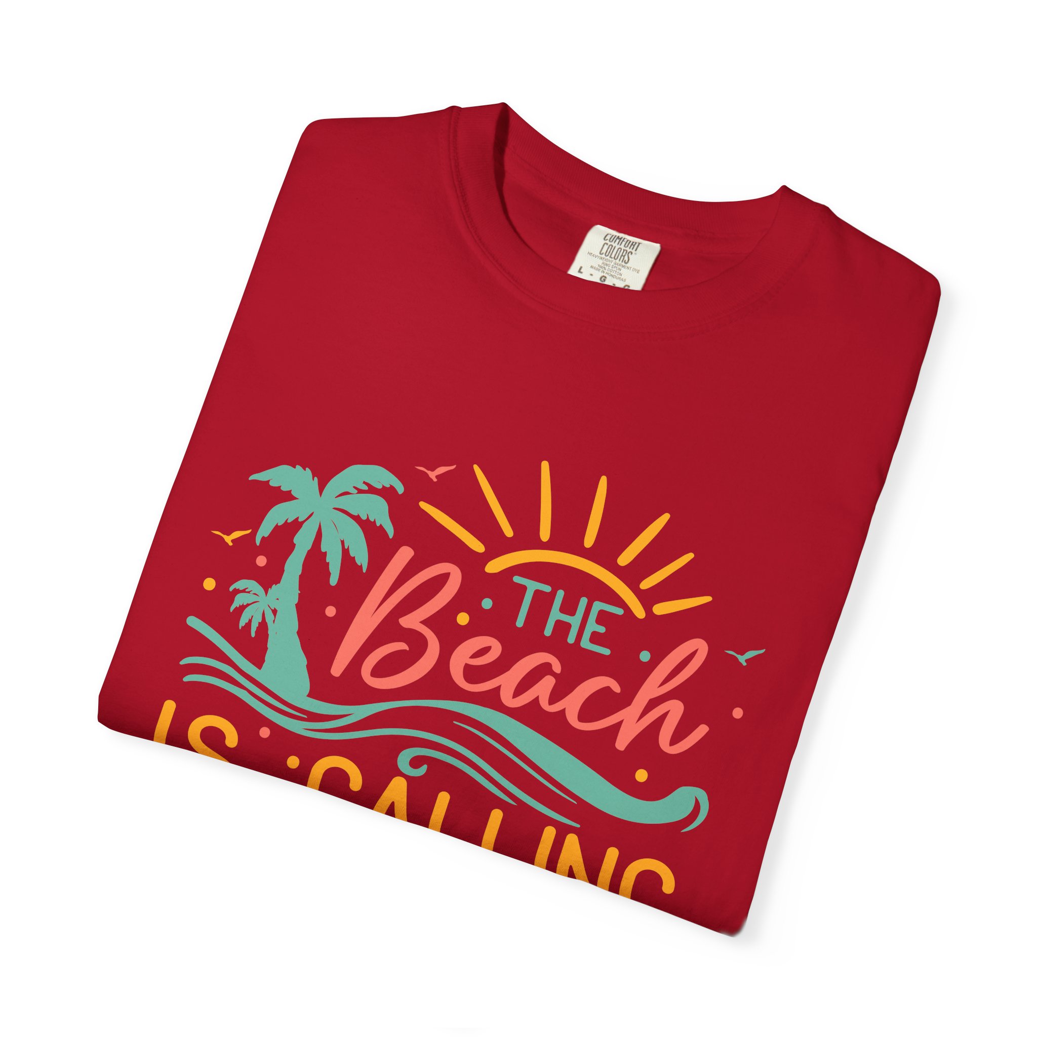 C - 13.4 - Beach-Themed Garment-Dyed T-Shirt, Summer Tee, Vacation Shirt, Gift for Beach Lovers, Casual Wear, Fun Summer Outfit. - Image 47