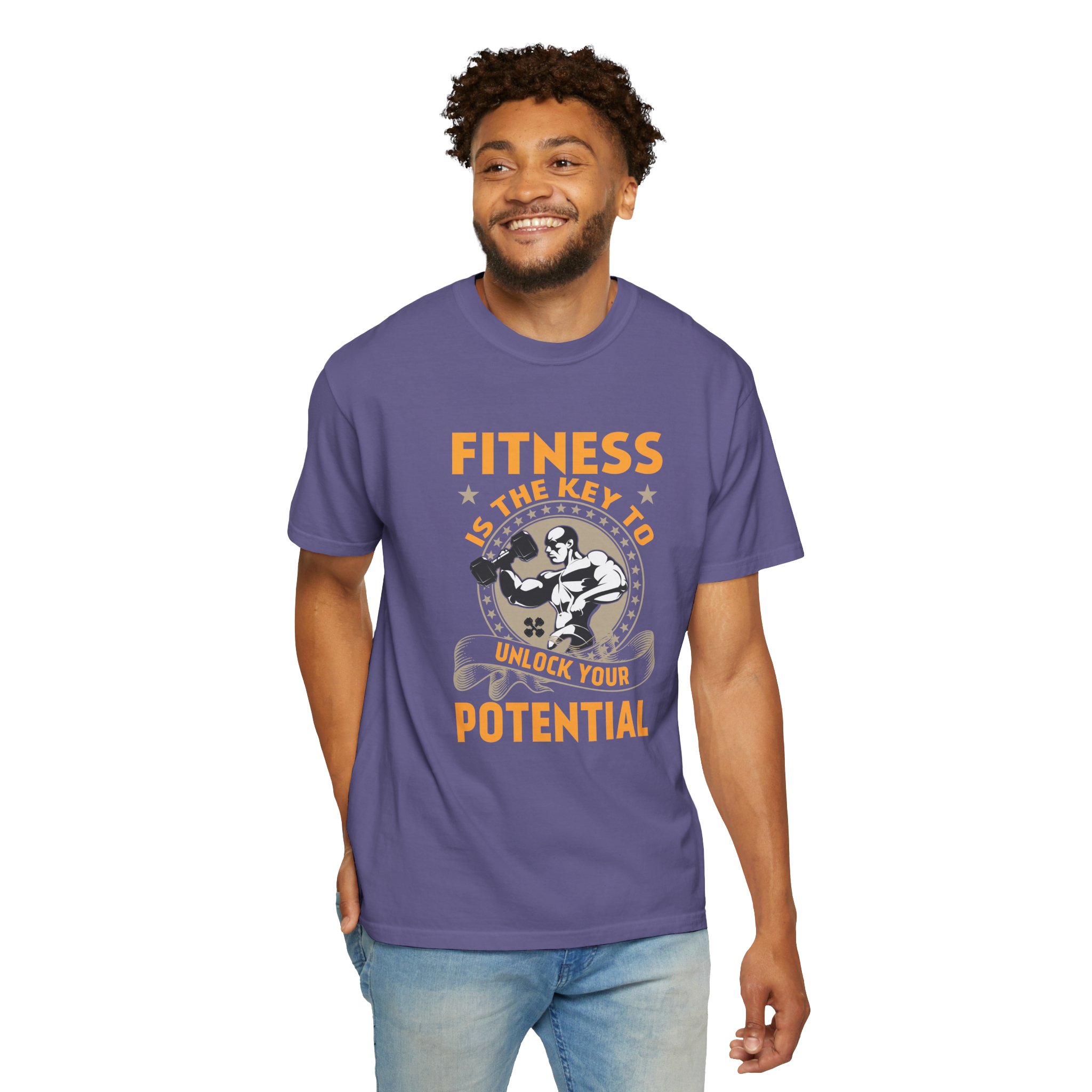 Fitness Is the Key to Unlock Your Potential T-Shirt – Motivational Gym Graphic Tee for Athletes, Strength & Peak Performance. - Image 46
