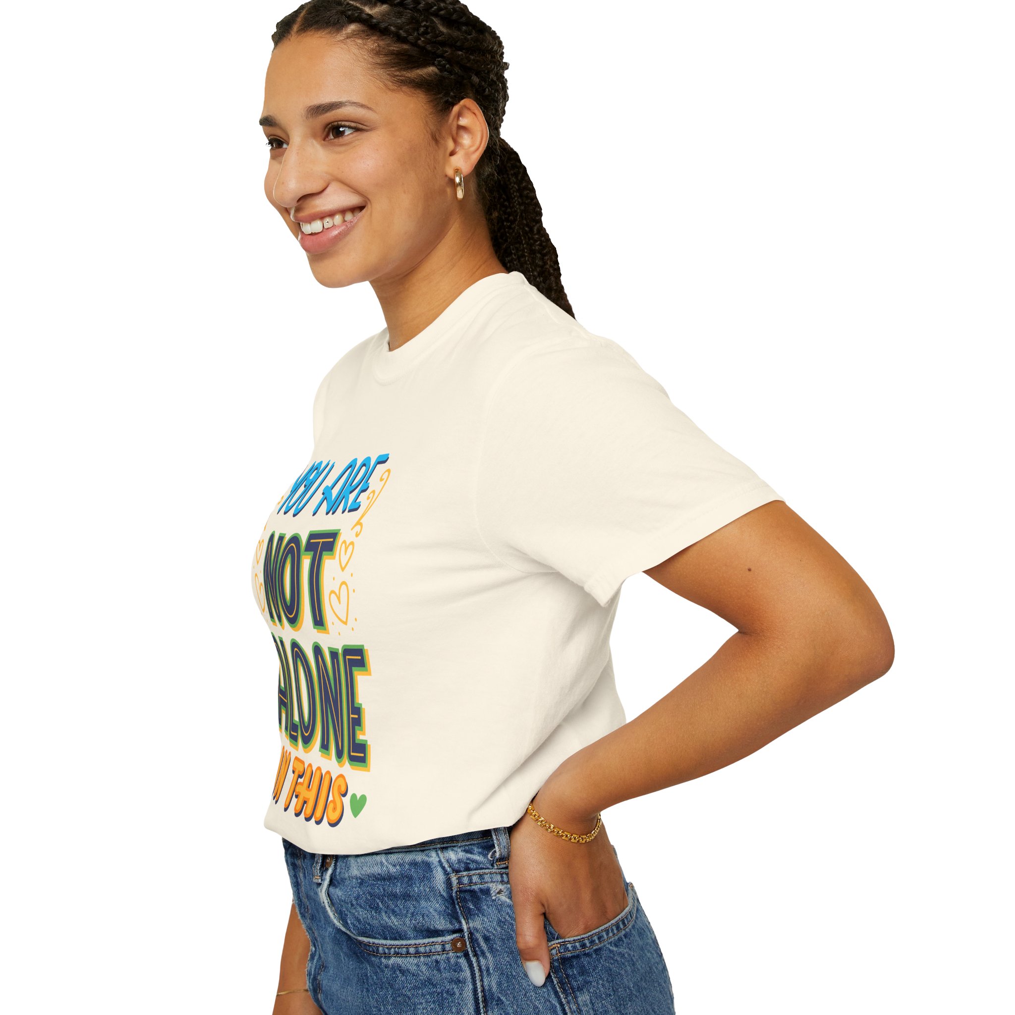 You Are Not Alone In This T-Shirt – Mental Health Support Graphic Tee for Awareness, Positivity & Encouragement. - Image 13