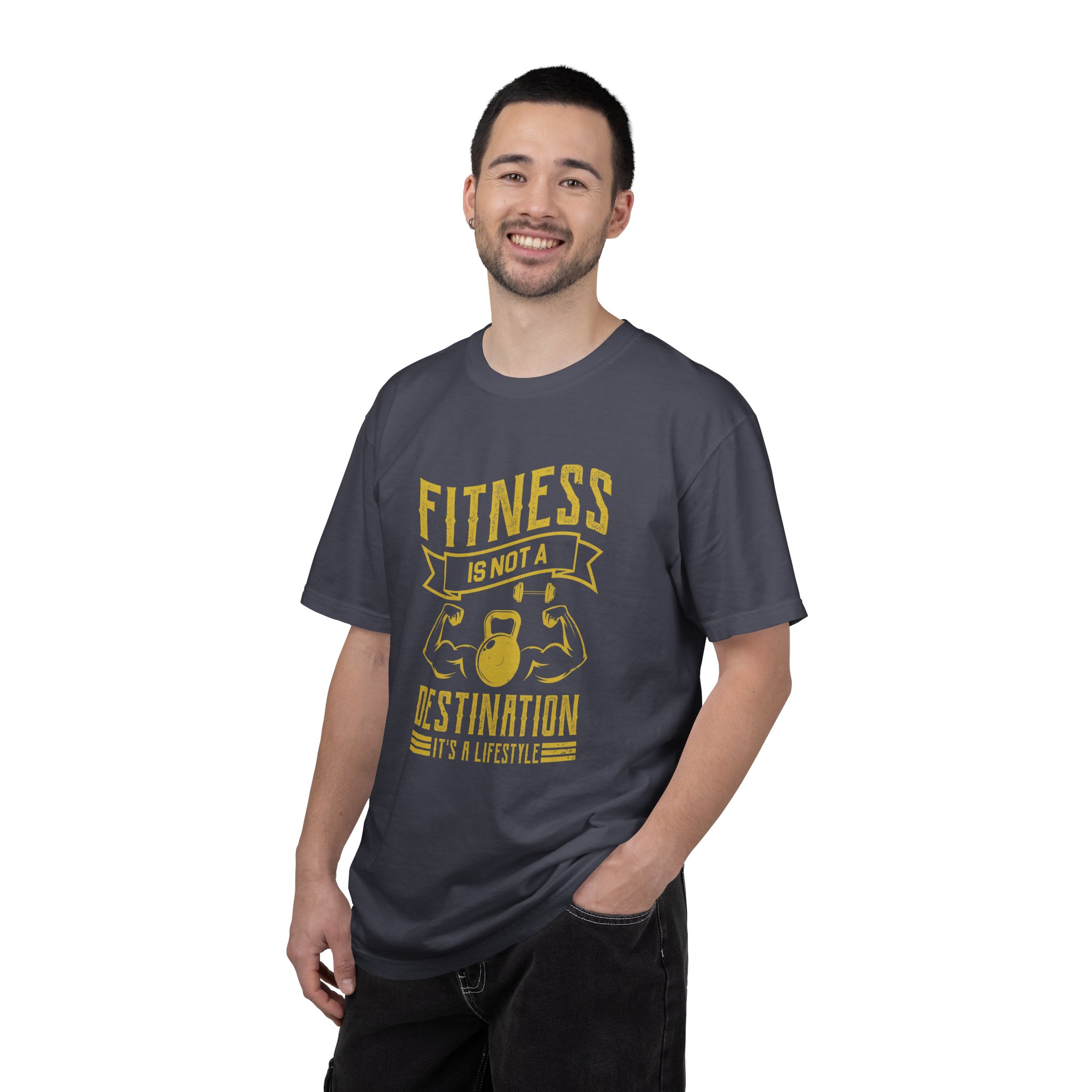 b2 - 6.1 - Fitness Is Not a Destination T-Shirt – Motivational Gym Graphic Tee with Kettlebell Design for Strength, Progress & Healthy Lifestyle. - Image 2