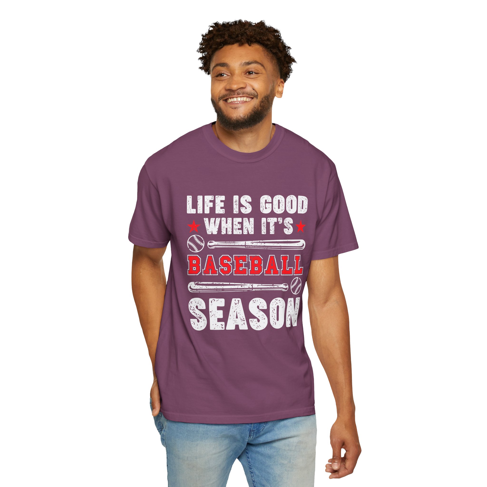 Life Is Good Baseball Season T-Shirt, Unisex Tee for Sports Lovers, Gift for Baseball Fans, Casual Wear, Summer Vibes, Game Day Apparel. - Image 54