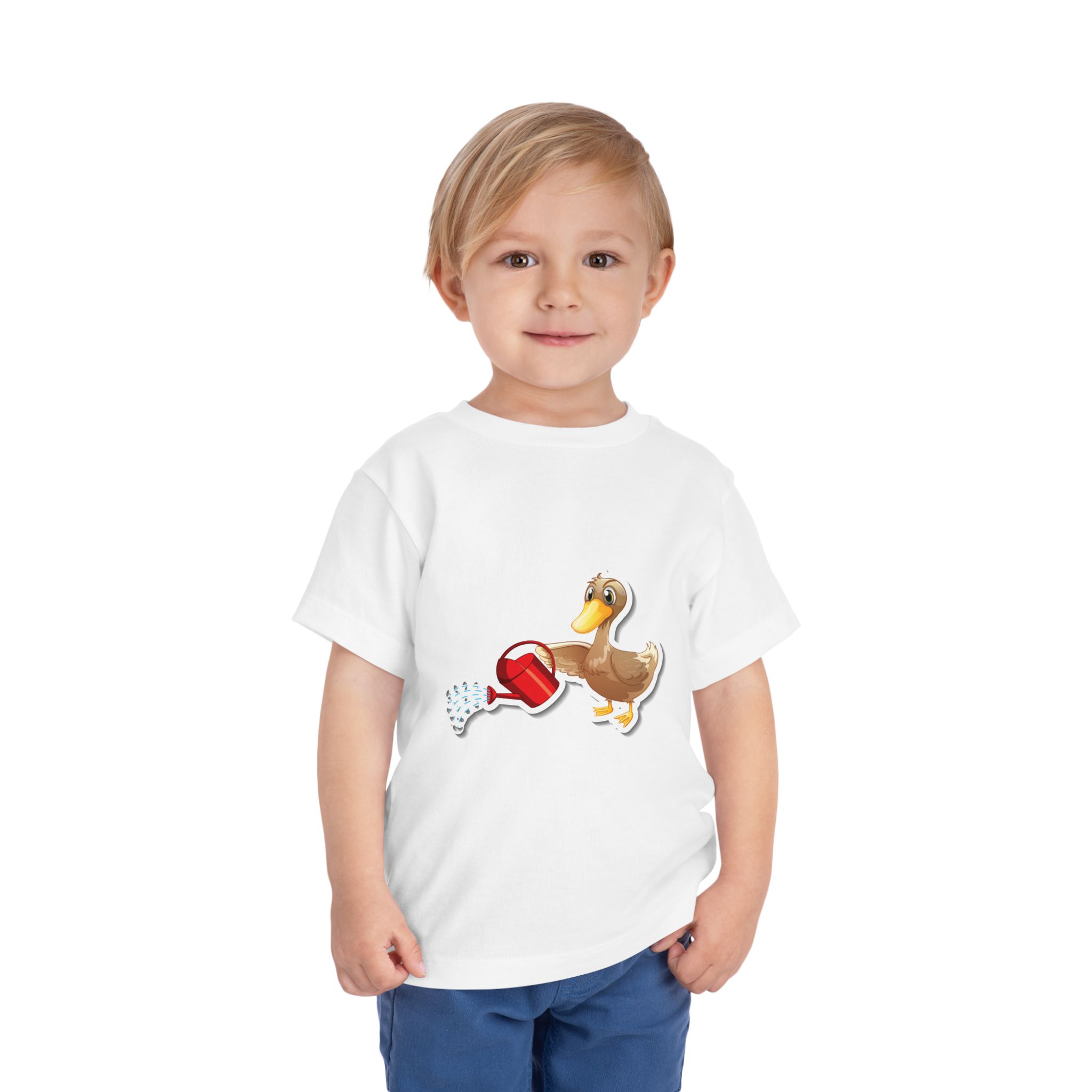 Cute Duck with Watering Can Toddler T-Shirt – Adorable Garden Animal Graphic Tee for Kids, Boys & Girls. - Image 7