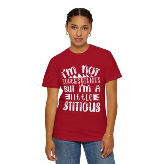 Funny sayings Tshirt - I’m Not Superstitious But I’m a Little Stitious Unisex Tee - Image 4