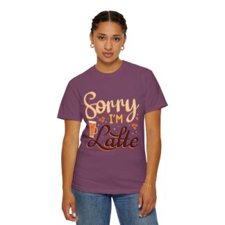 Funny coffee Tshirts for Coffee Lovers - Sorry I’m Latte Unisex Tee - Image 36