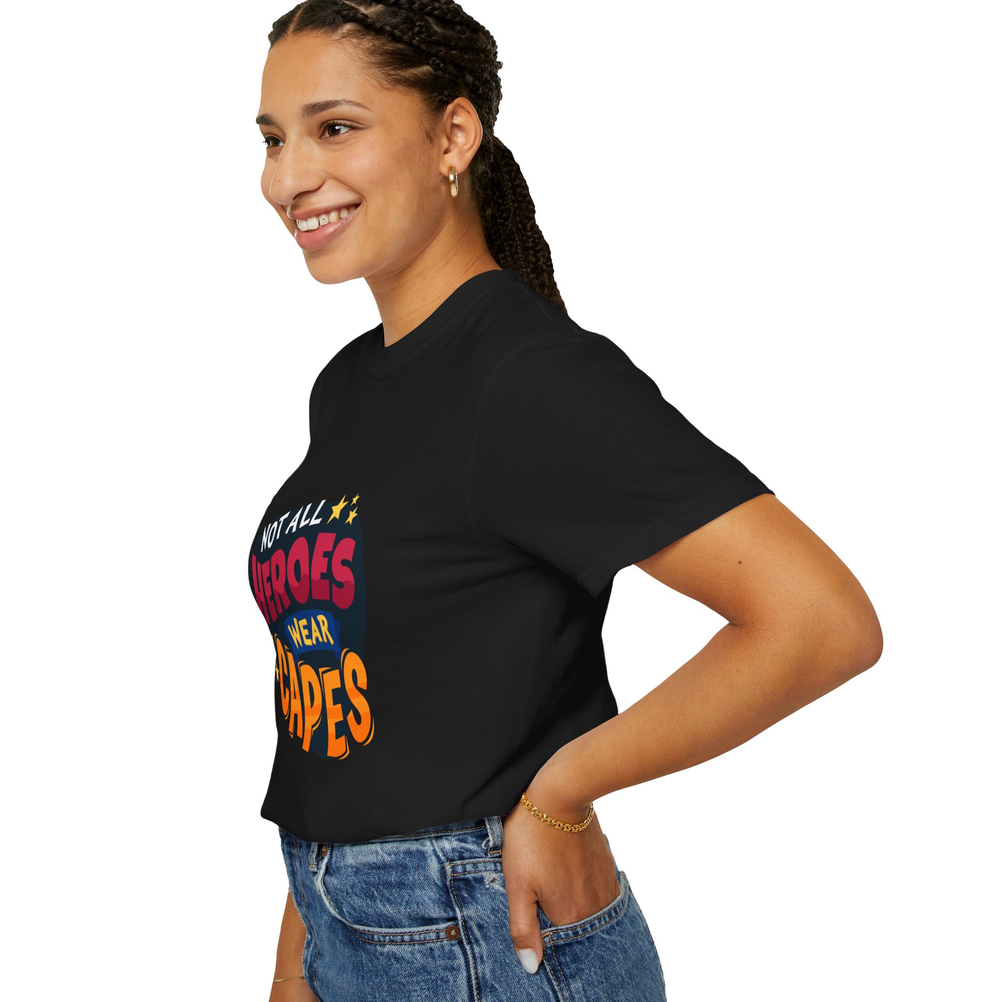 Heroic Message T-shirt for Everyday Wear, Unisex Gift, Casual Style, Great for Superhero Fans Tee. - Image 5
