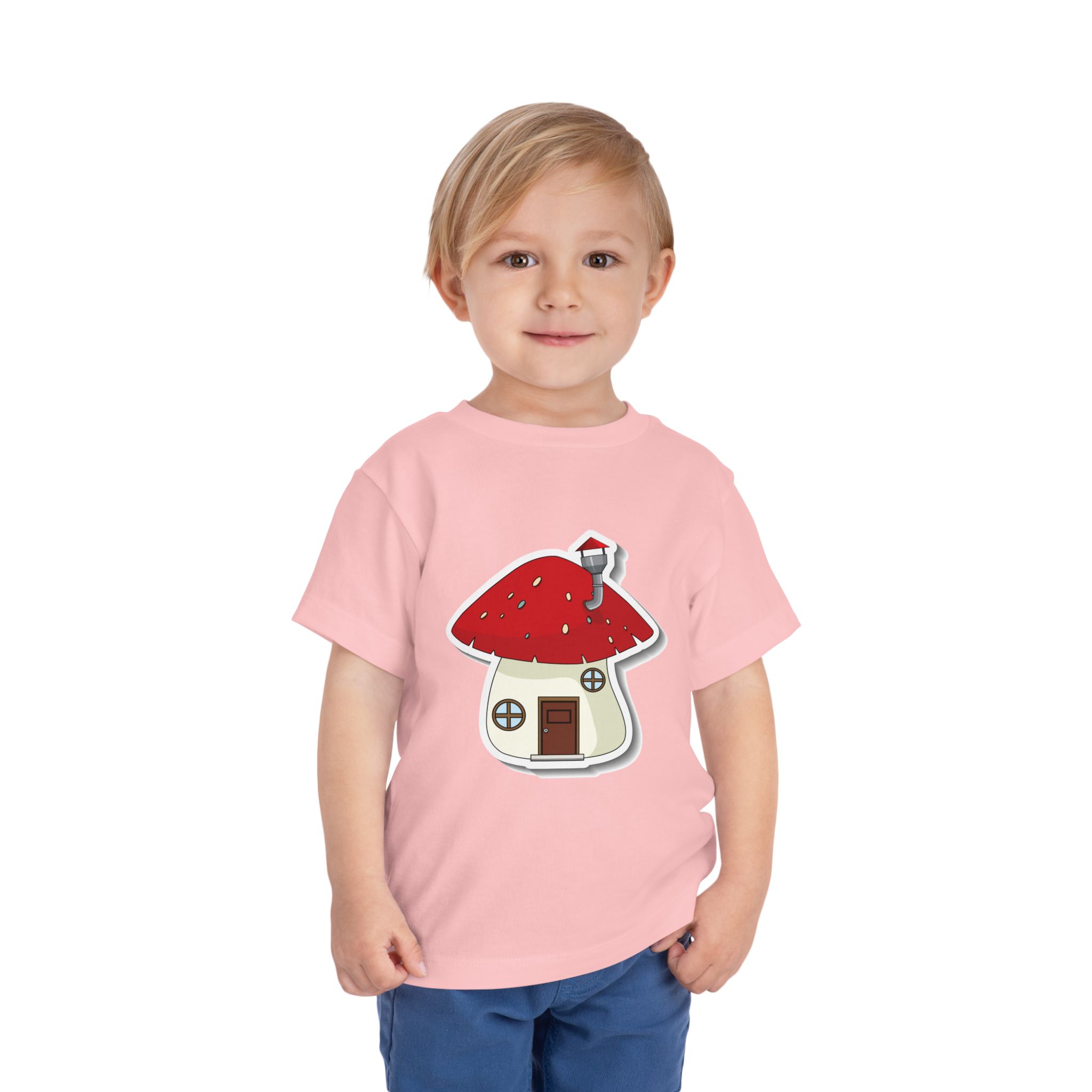 Cute Red Toadstool Cottage Toddler T-Shirt – Adorable Mushroom House Graphic Tee for Kids, Boys & Girls. - Image 23