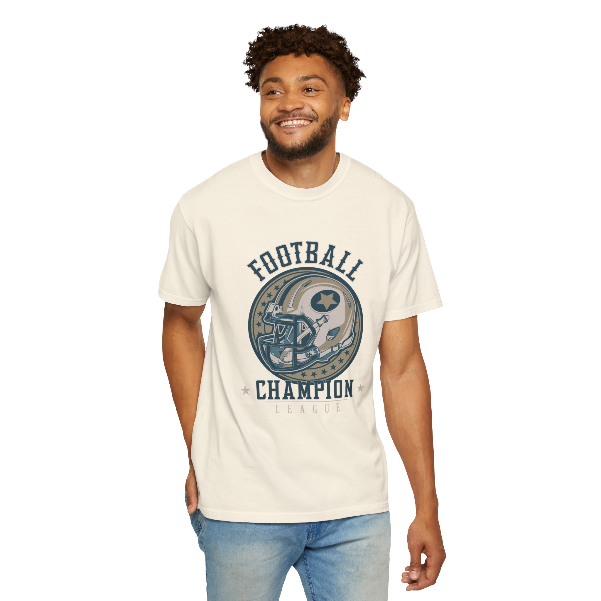 Football Champion T-Shirt, Unisex Garment-Dyed Tee for Sports Fans, Vintage Sports Apparel, Gift for Football Lovers, Casual Wear. - Image 14