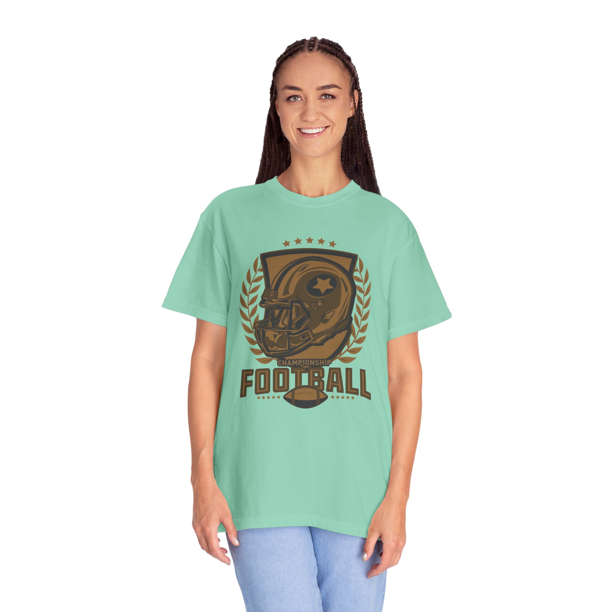 C - 16.14 - Football Unisex Garment-Dyed T-shirt | Casual Sports Apparel, Gift for Fans, Game Day Wear, Comfortable Everyday Style. - Image 19