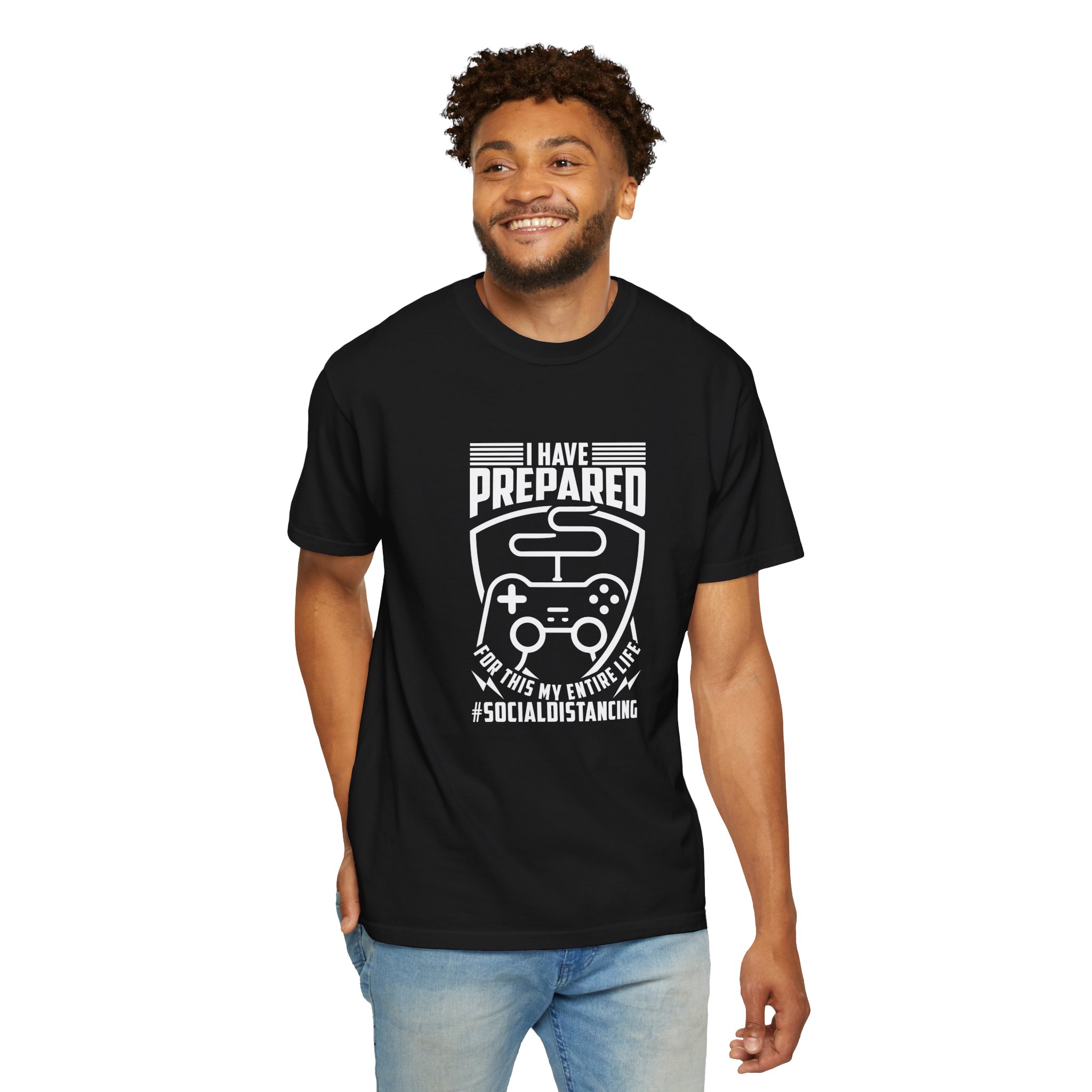 Gaming Social Distancing T-Shirt, Funny Gamer Tee, Gift for Gamers, Quarantine Humor Shirt, Video Game Apparel. - Image 6