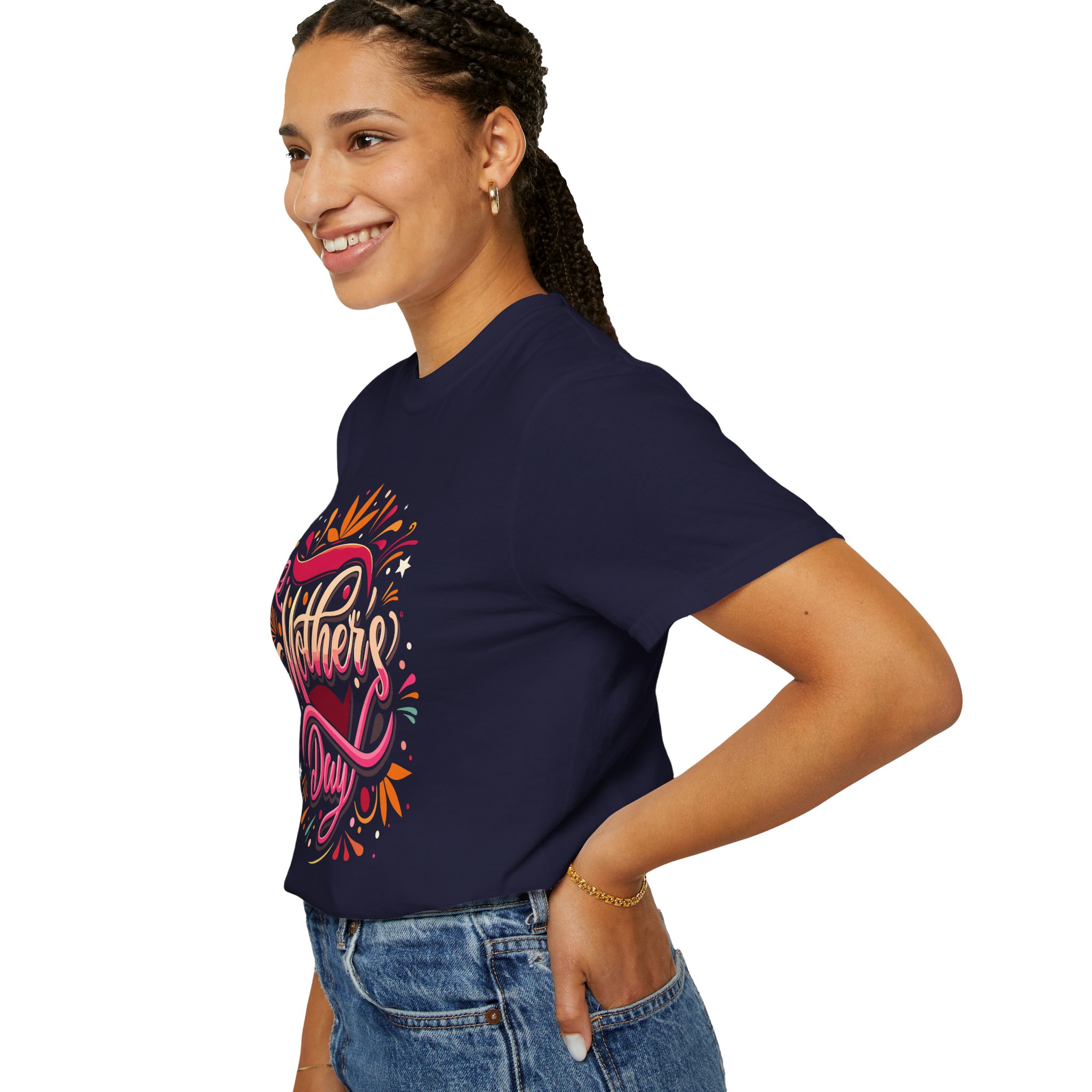 Mother's Day Garment-Dyed T-Shirt, Unisex Gift Tee, Floral Graphic Top, Casual Wear, Everyday Comfort. - Image 29