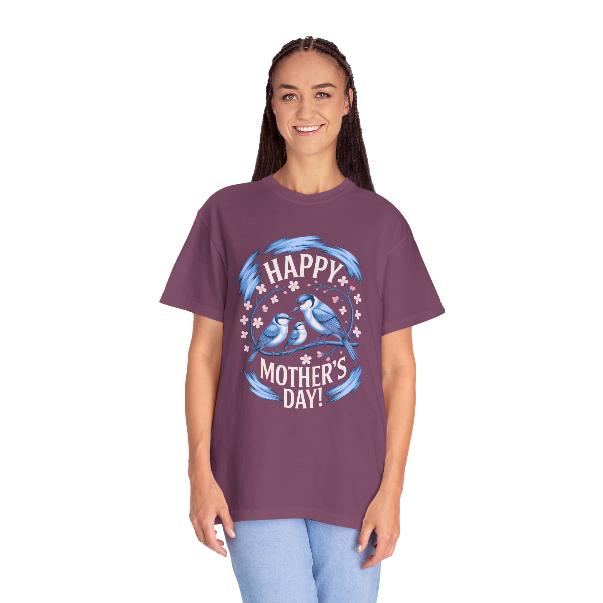 Happy Mother's Day Unisex T-Shirt, Garment-Dyed Tee, Gift for Mom, Spring Fashion, Bird Design Shirt, Casual Wear, Unique Gift Idea. - Image 51