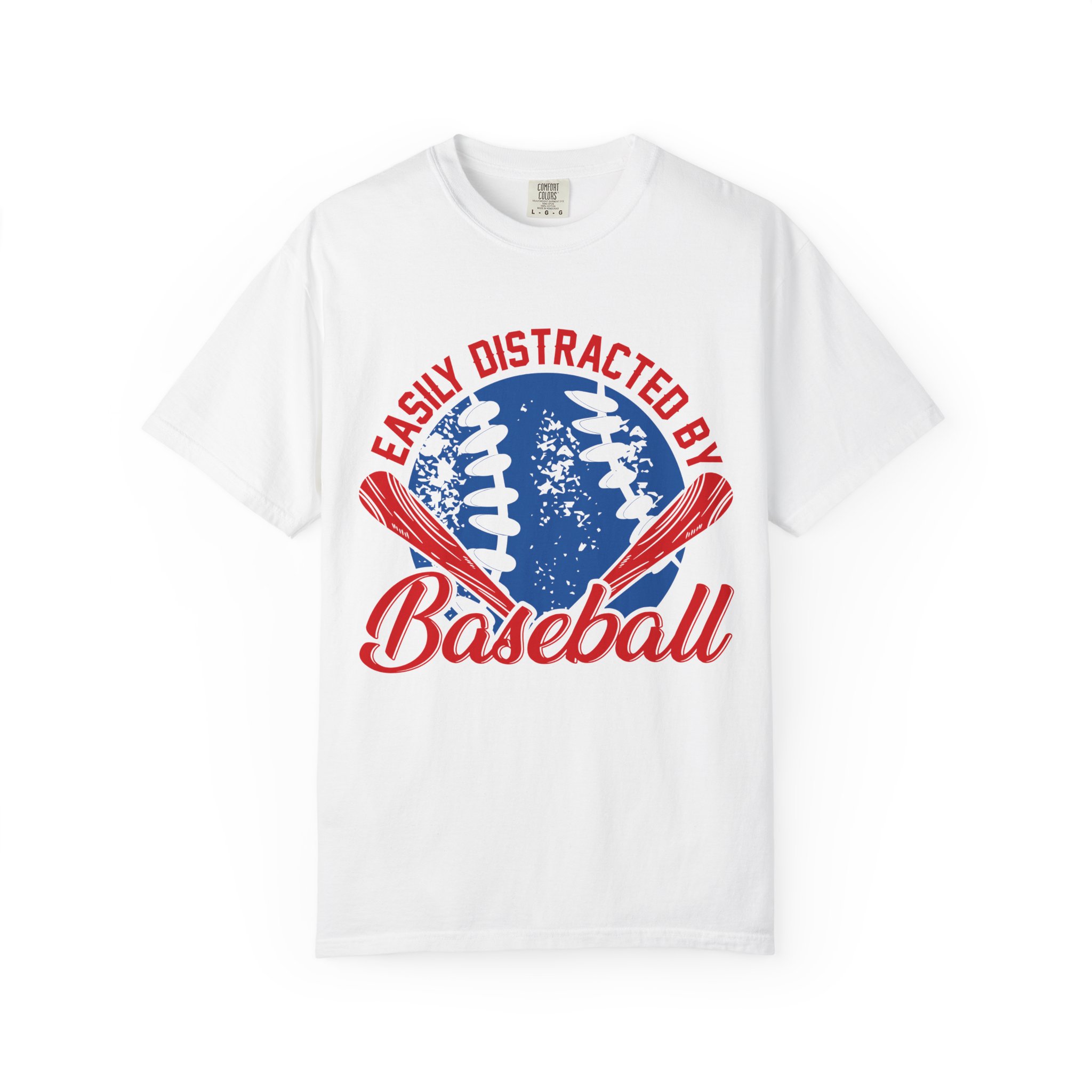 Unisex Baseball T-Shirt - Easily Distracted by Baseball, Sporty Tee, Gift for Baseball Lovers, Summer Wear, Casual Apparel. - Image 9