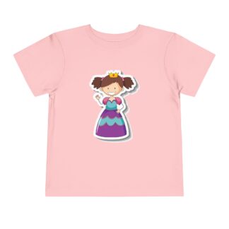 Cute Cartoon Princess Crown Toddler T-Shirt – Adorable Princess Graphic Tee for Kids, Boys & Girls.