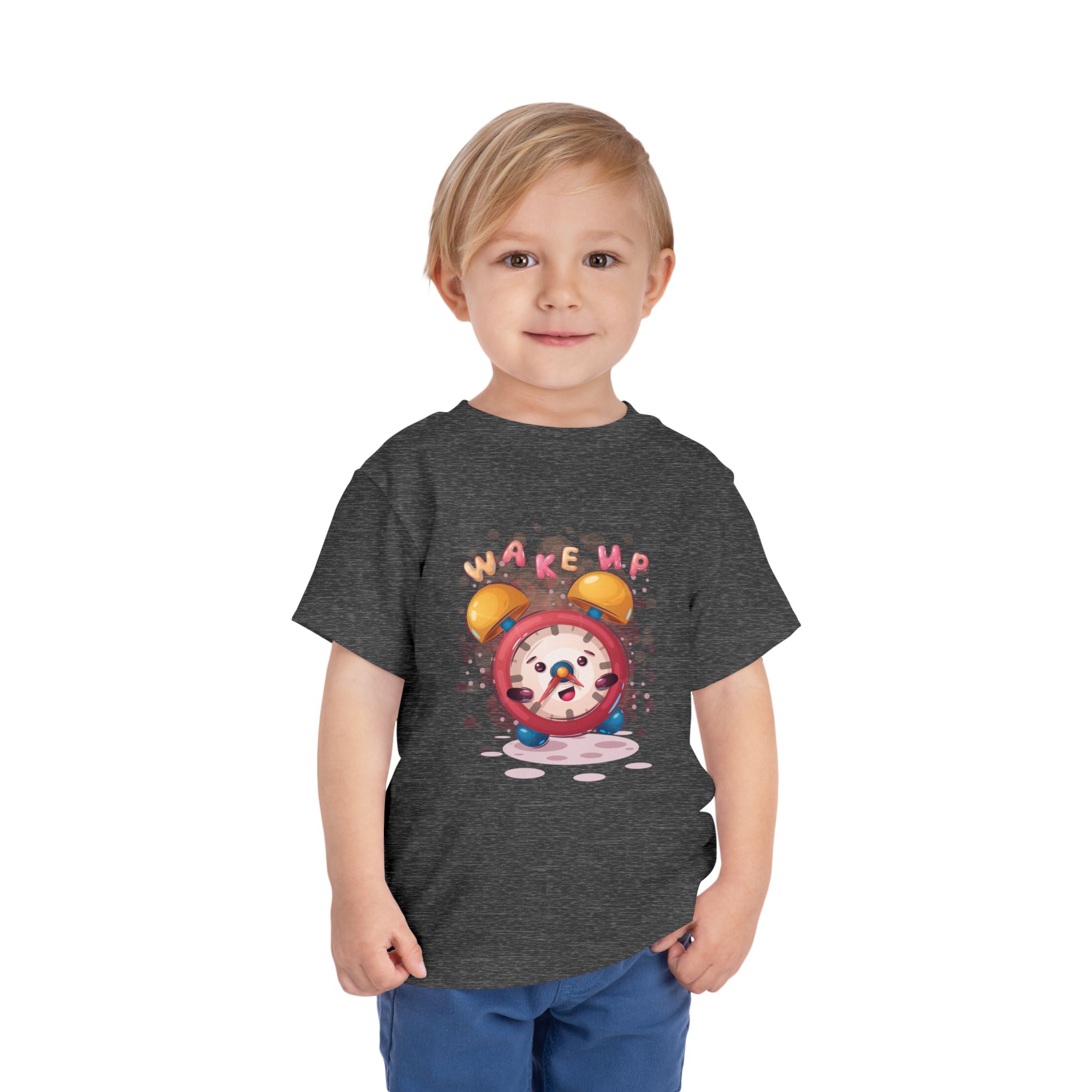 Wake Up Alarm Clock Toddler T-Shirt – Cute Morning Cartoon Graphic Tee for Kids, Boys & Girls. - Image 19
