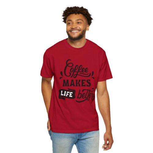 Coffee lover funny tshirt - Lives Better Tee - Image 46