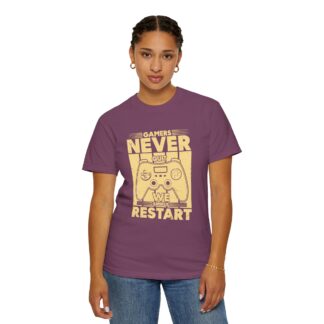 Gamer Controller t shirt for Gamers - Never Restart Gamer Controller Unisex Tee - Image 44