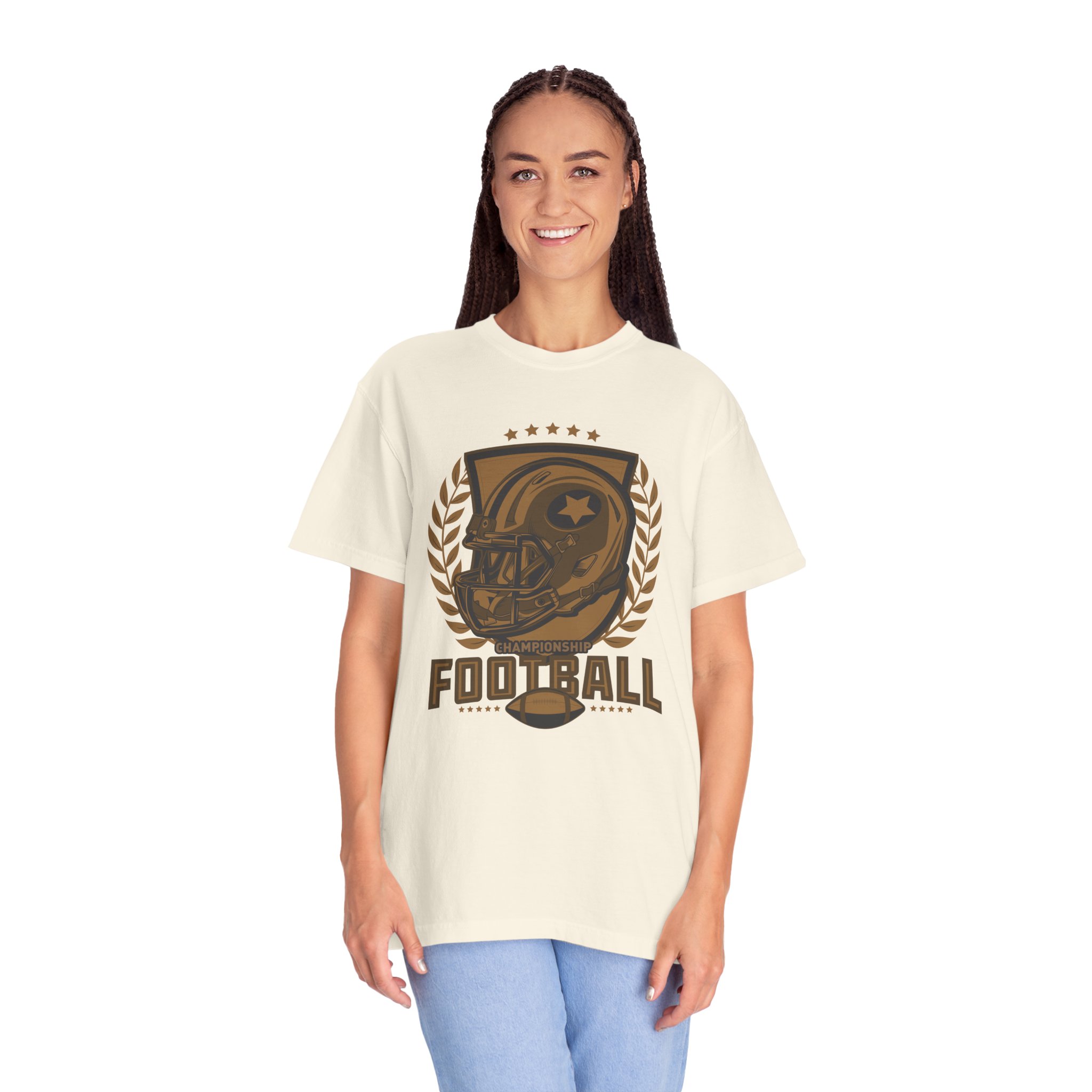 C - 16.14 - Football Unisex Garment-Dyed T-shirt | Casual Sports Apparel, Gift for Fans, Game Day Wear, Comfortable Everyday Style. - Image 11