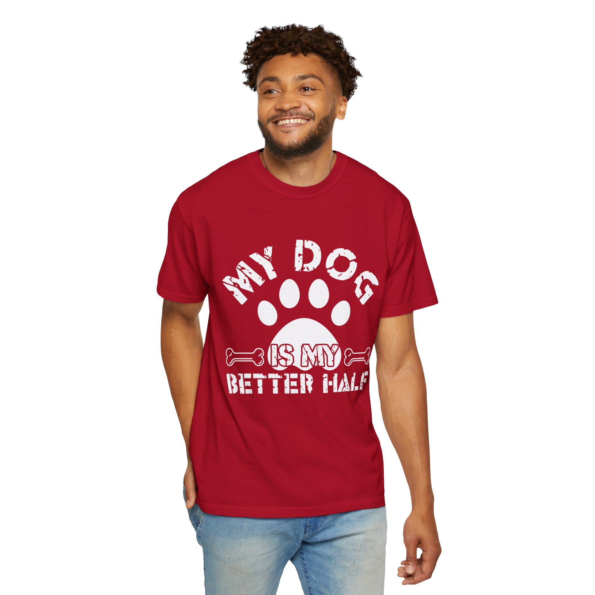 Dog Lover T-Shirt — "My Dog Is My Better Half" Paw Print Tee. - Image 6