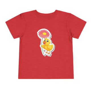 Cute Chick & Flower Toddler T-Shirt – Adorable Spring Easter Baby Bird Graphic Tee for Kids, Boys & Girls.