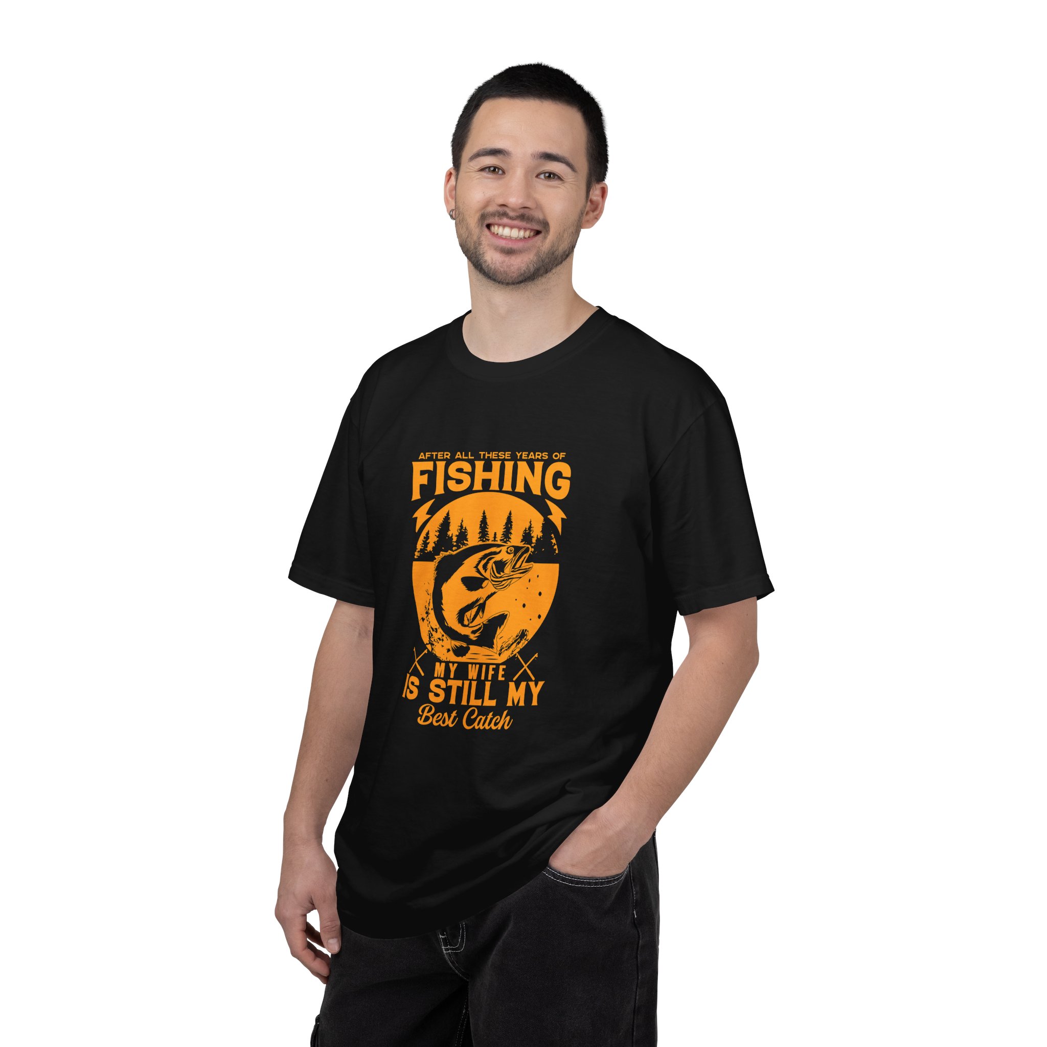 Fishing Enthusiast T-Shirt - My Wife is Still My Best Catch | Gift for Fishermen, Casual Wear, Fishing Trip. - Image 2