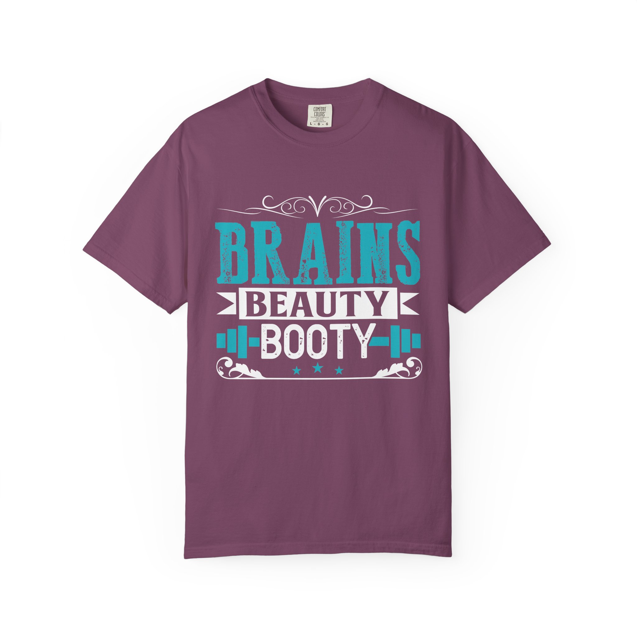b2 - 6.12 - Brains Beauty Booty T-Shirt – Motivational Fitness Graphic Tee for Confidence, Strength & Empowered Style. - Image 49